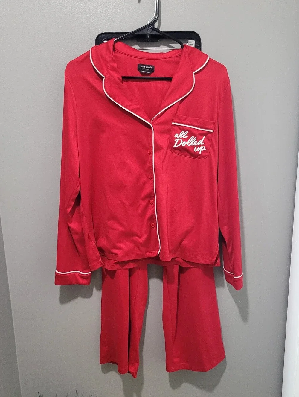 Kate Spade Red 2 Piece Pajama Set Size Small